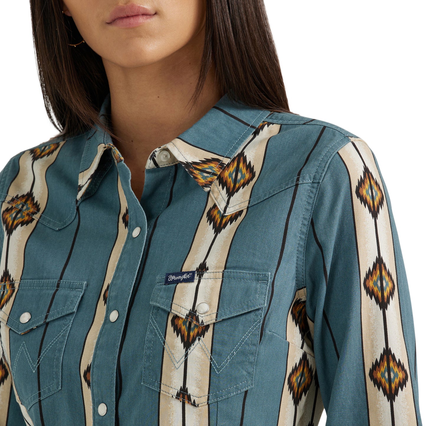 Women's Western Checotah Snap Shirt in Teal