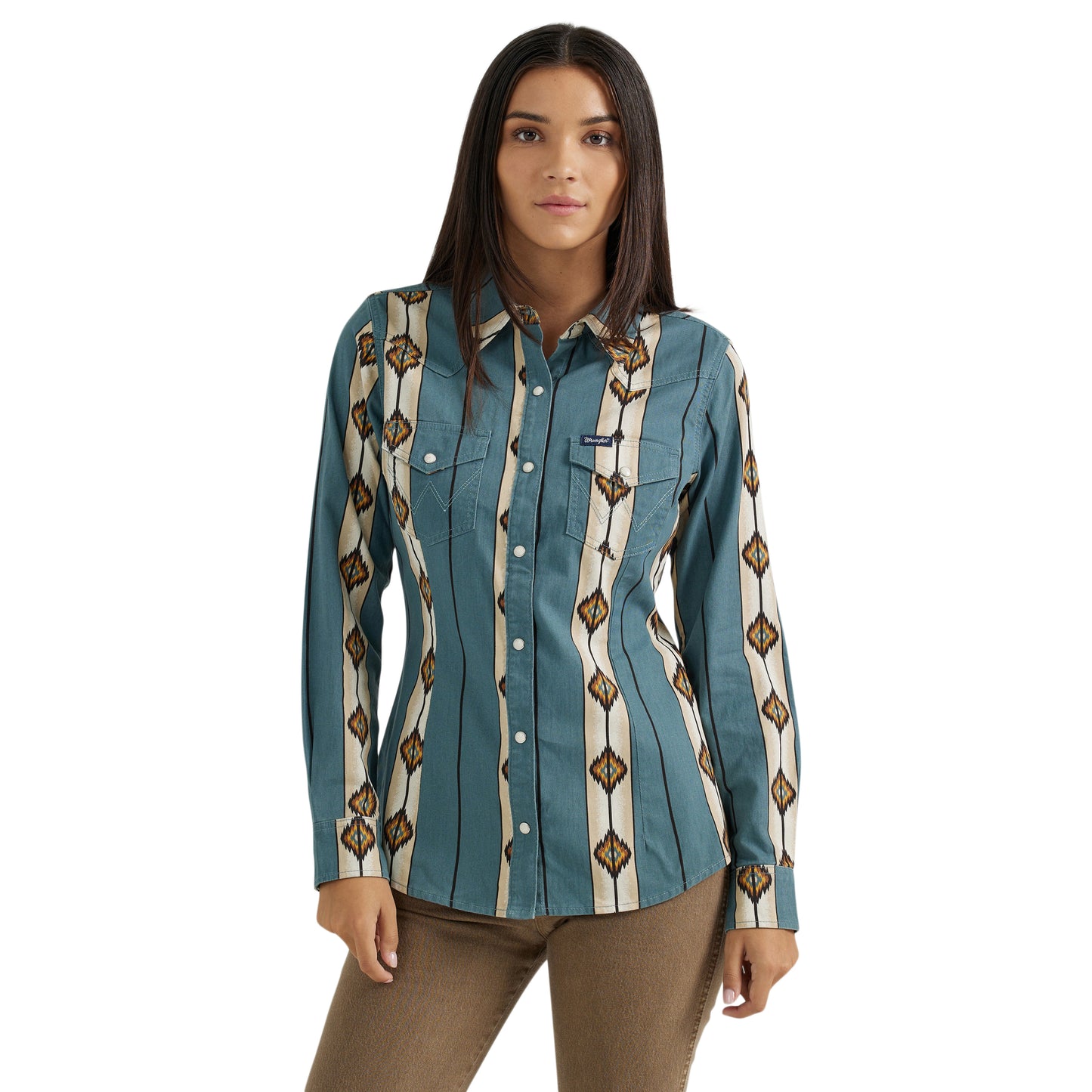 Women's Western Checotah Snap Shirt in Teal