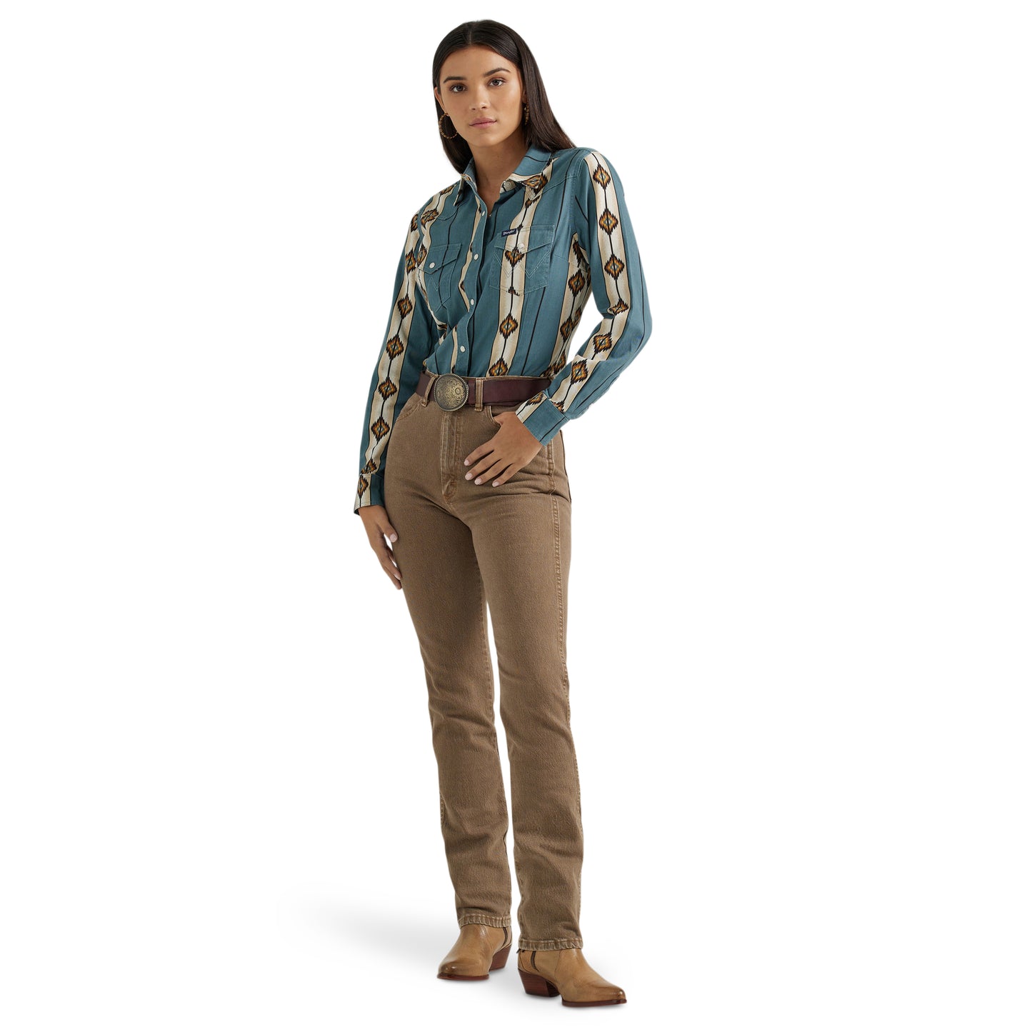 Women's Western Checotah Snap Shirt in Teal