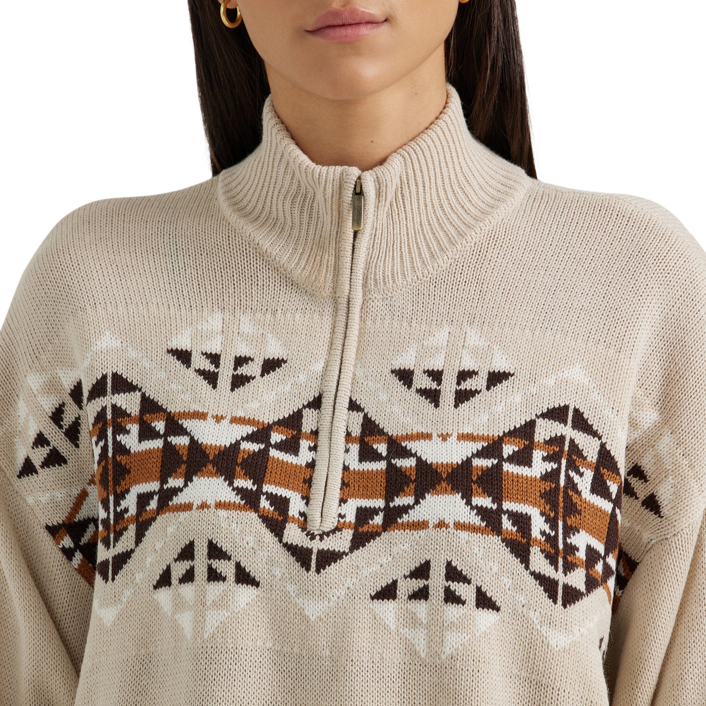 Women's Southwestern Quarter Zip Sweater