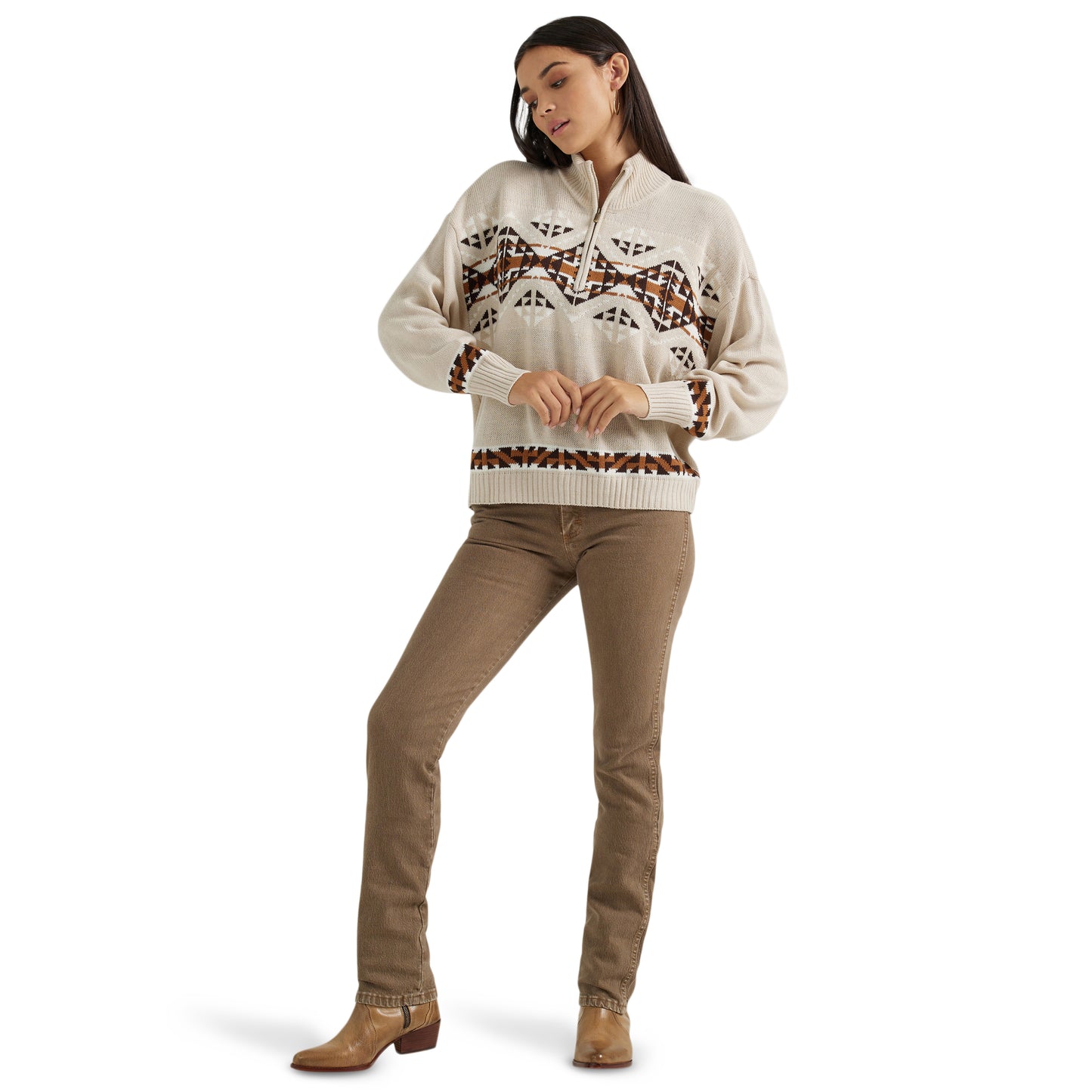 Women's Southwestern Quarter Zip Sweater