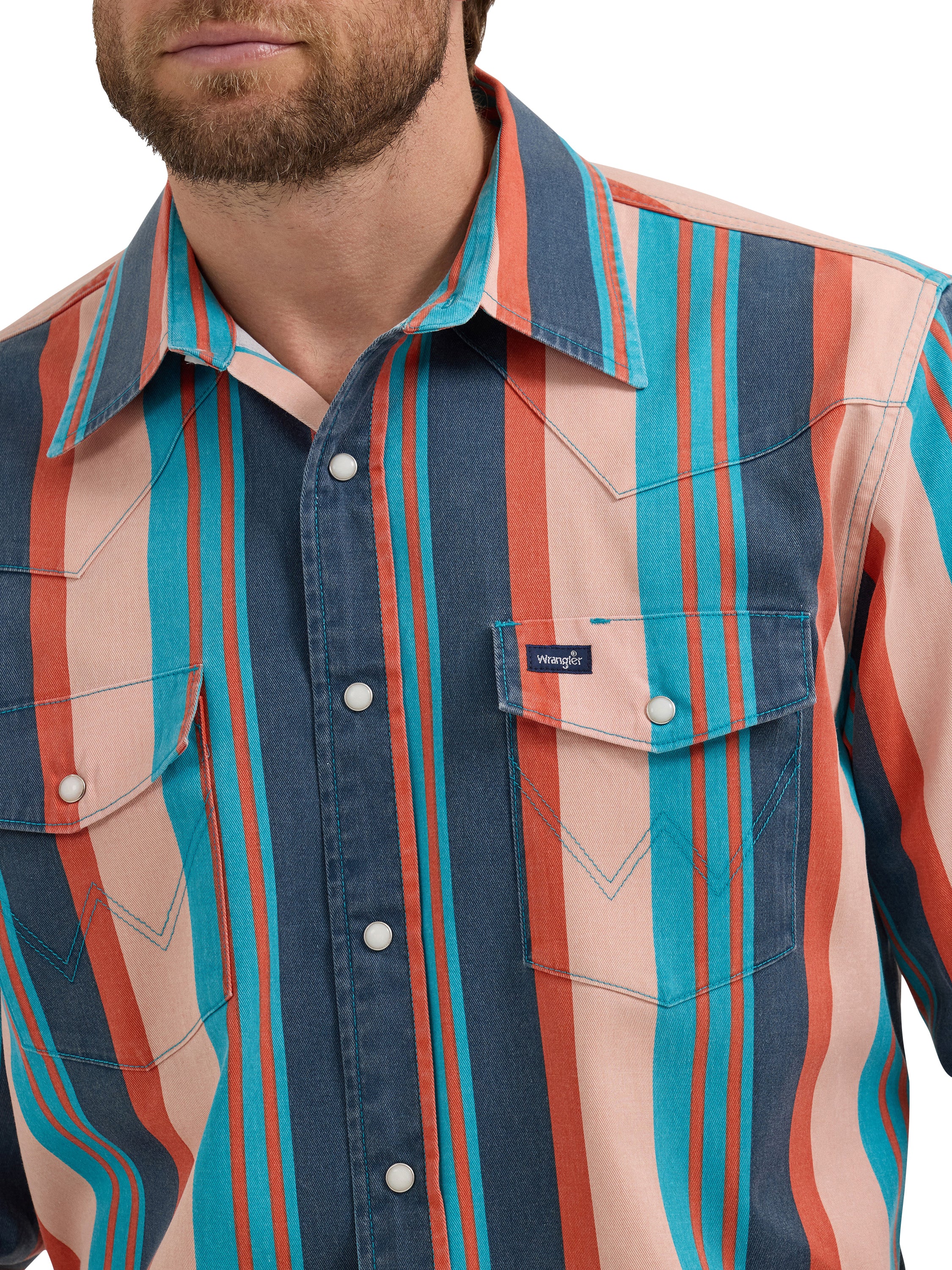 Wrangler Vintage Inspired Brushpopper Shirt - Multi Stripe