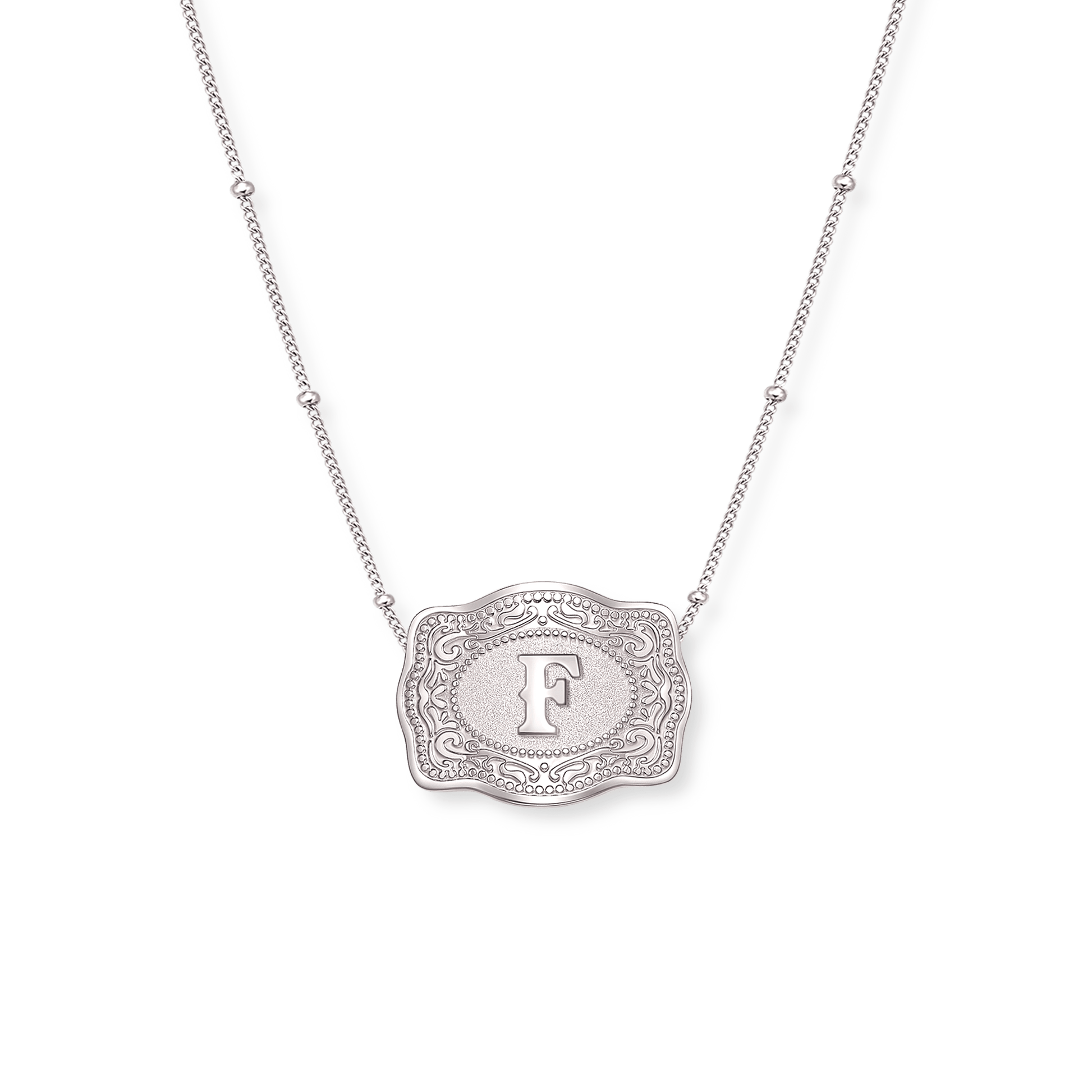Mini Belt Buckle Initial Necklace
