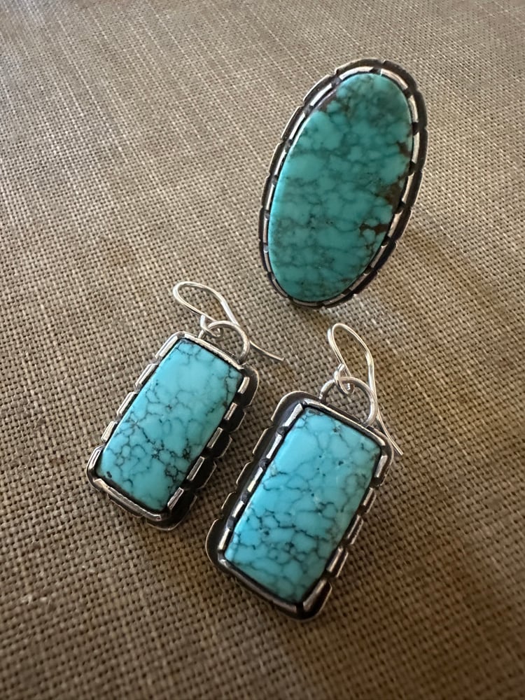 #8 Turquoise Ring/Earring Set