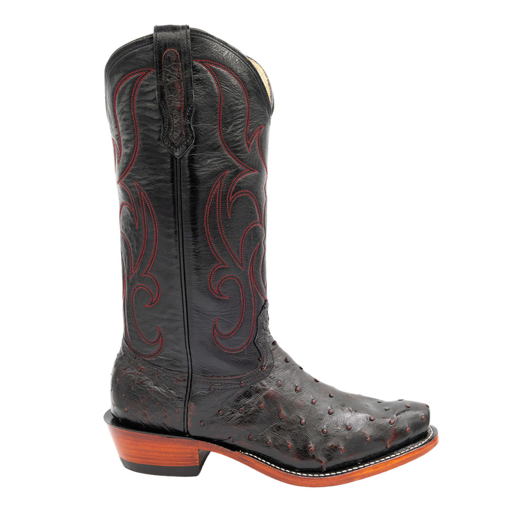 Black Cherry Ostrich Cowboy Boots