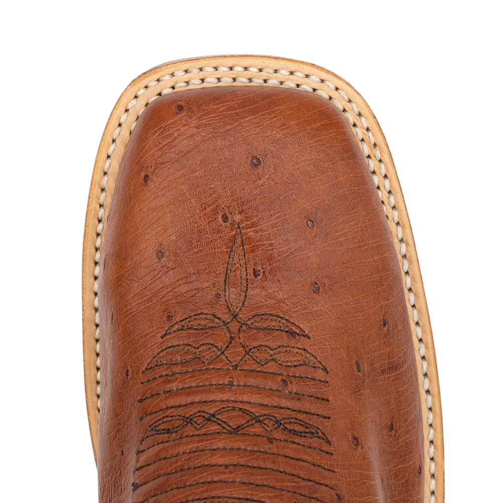 Smooth Ostrich Square Toe Cowboy Boots