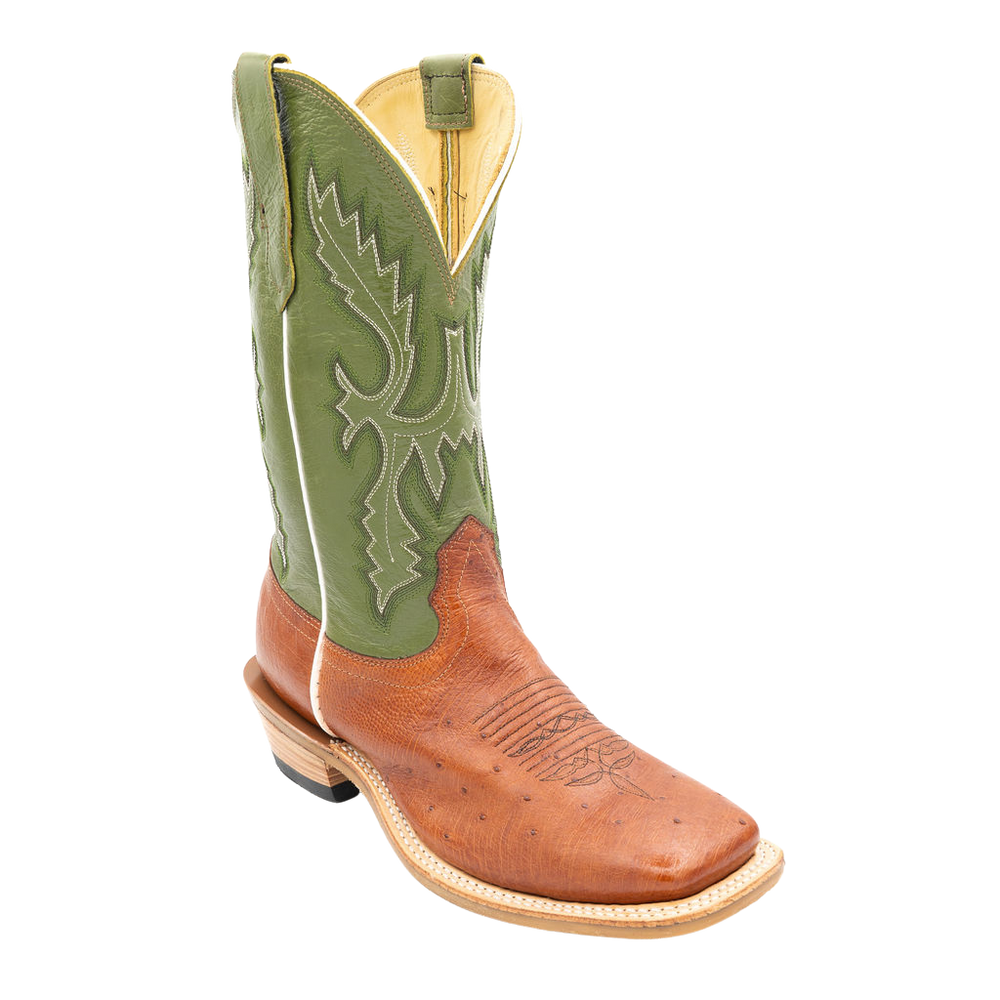 Smooth Ostrich Square Toe Cowboy Boots