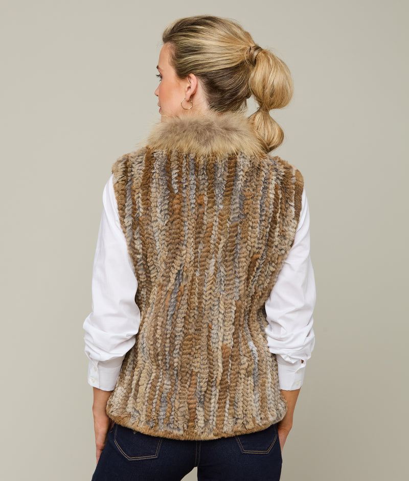 Rabbit Fur Vest in Natural