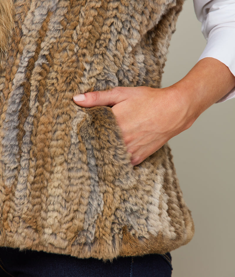 Rabbit Fur Vest in Natural