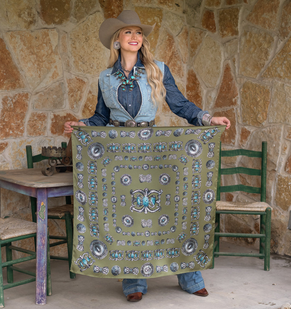 Long & Tall Scarf - Turqs And Conchos