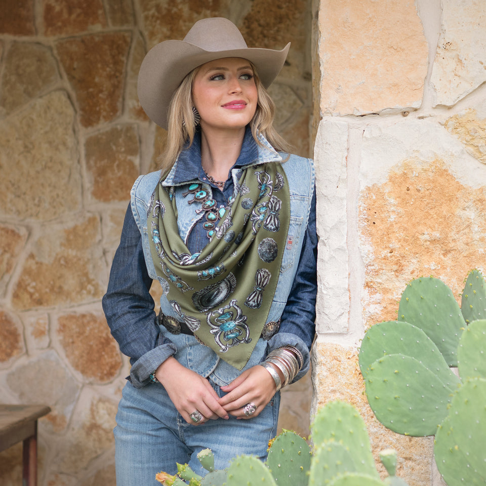 Long & Tall Scarf - Turqs And Conchos