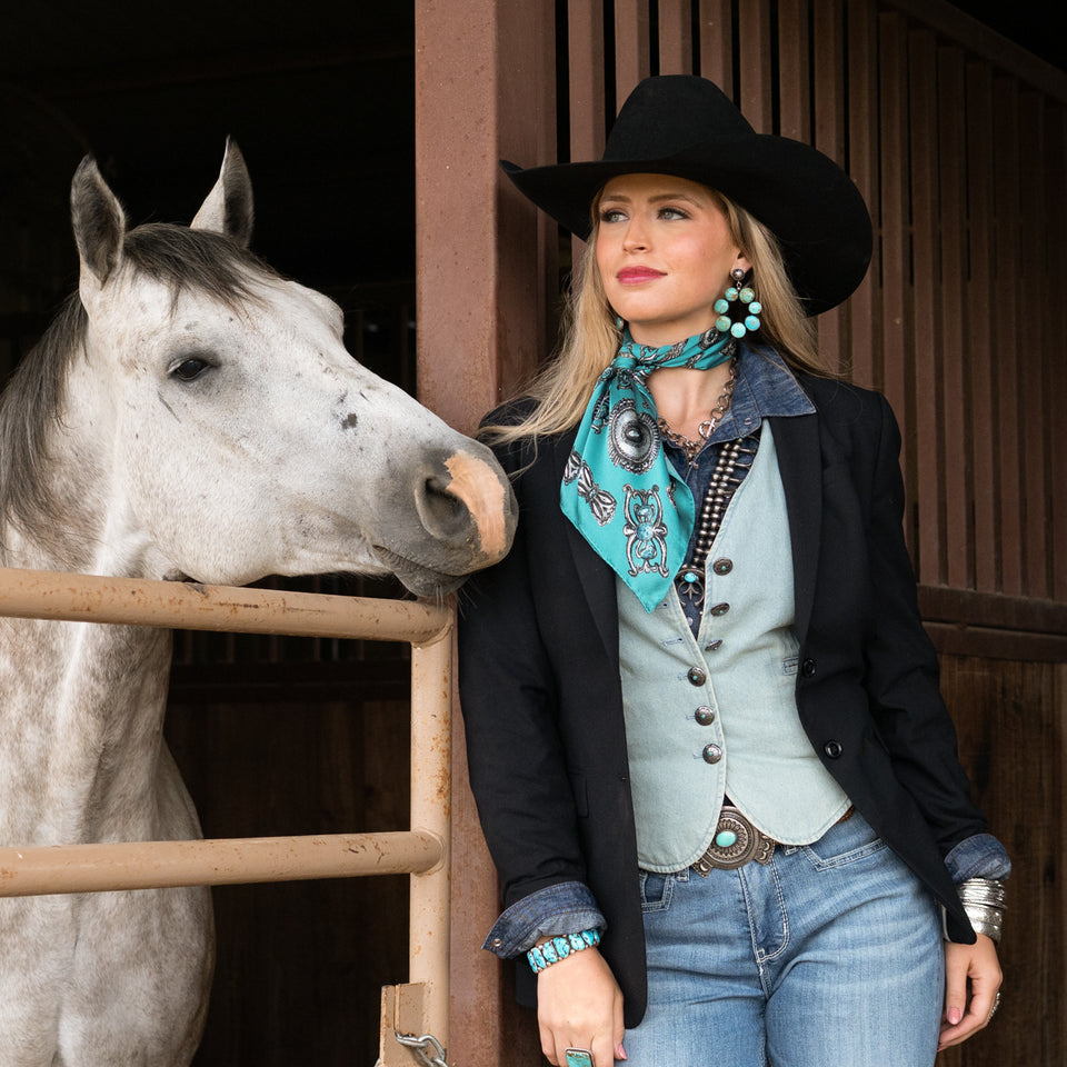 Long & Tall Scarf - Turqs And Conchos