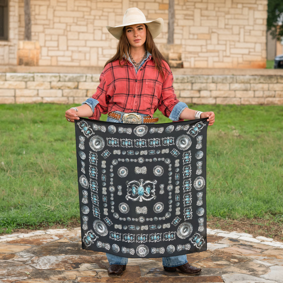 Long & Tall Scarf - Turqs And Conchos