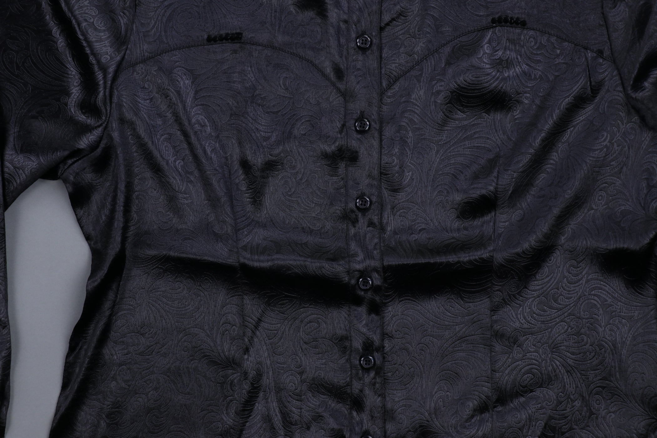 Palomino x Kultured Rider Show Shirt Black Embossed Satin w/ Crystals