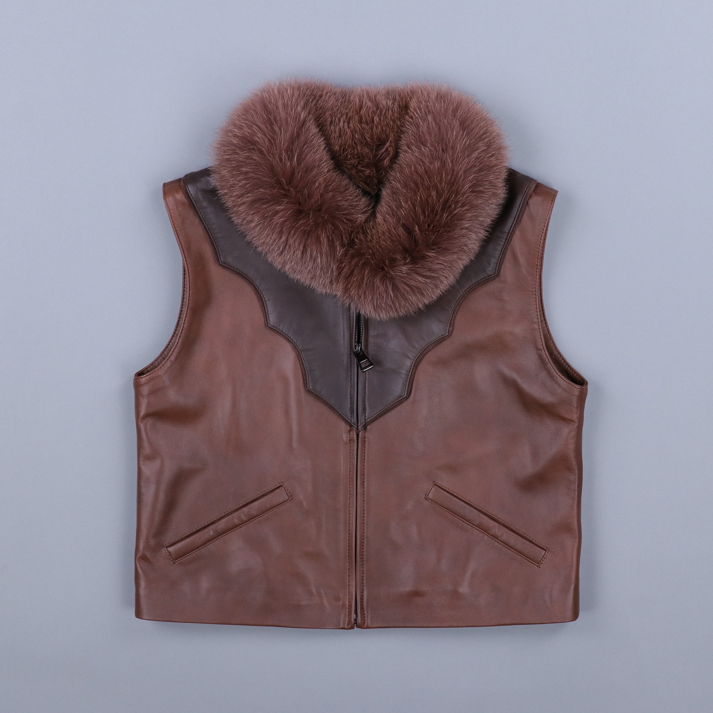 Western Yoke Leather Vest
