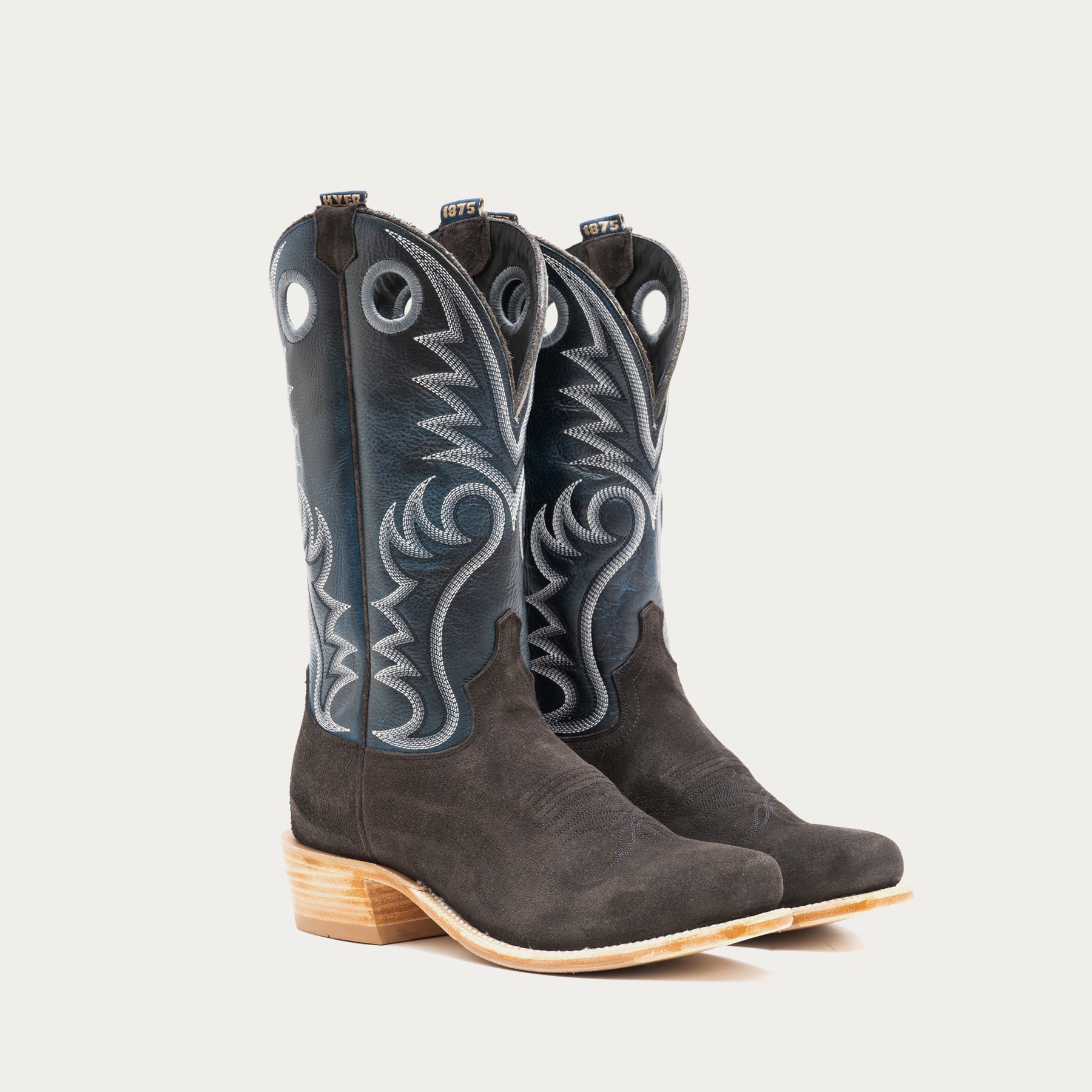 McCune Cutter Toe Long-Wear Cowboy Boot Charcoal Roughout