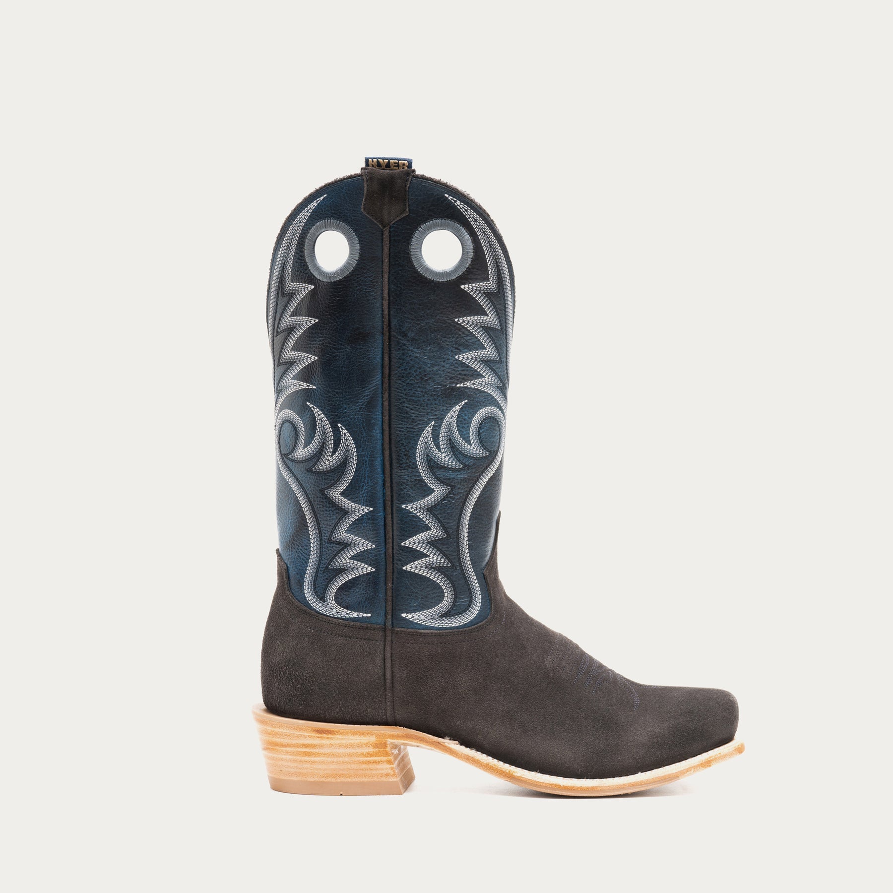McCune Cutter Toe Long-Wear Cowboy Boot Charcoal Roughout