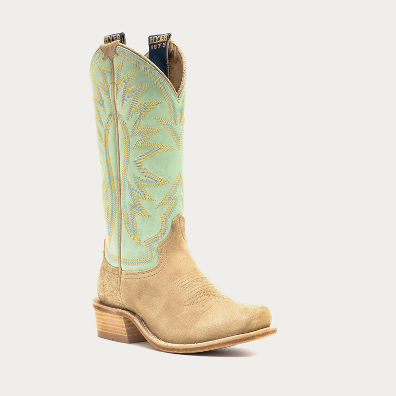Rose Hill Cutter Toe Cowgirl Boot Tan/Mint