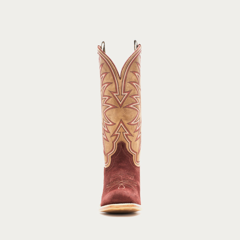 Rose Hill Cutter Toe Cowgirl Boot Burgundy