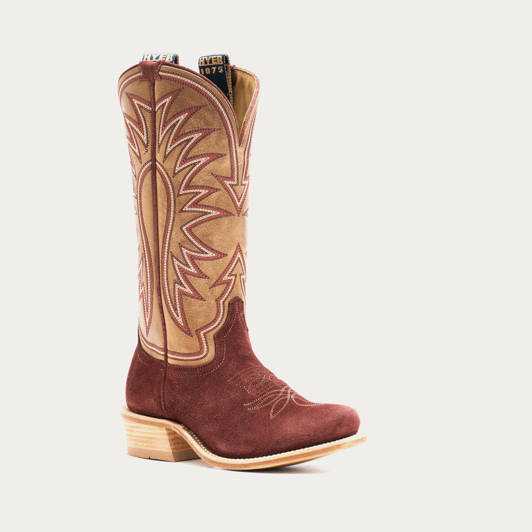 Rose Hill Cutter Toe Cowgirl Boot Burgundy