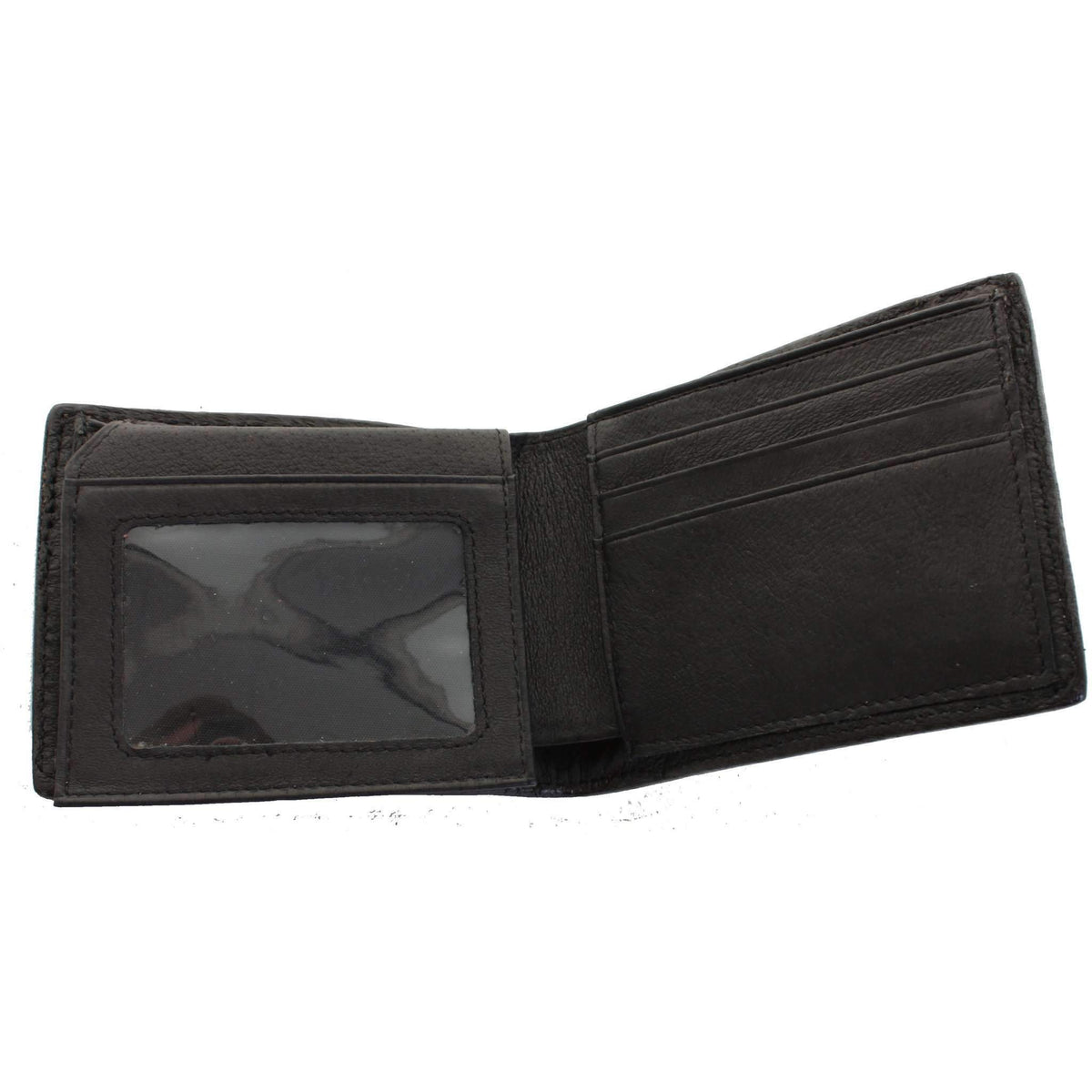 Leather Basketweave Tooled Bifold Wallet