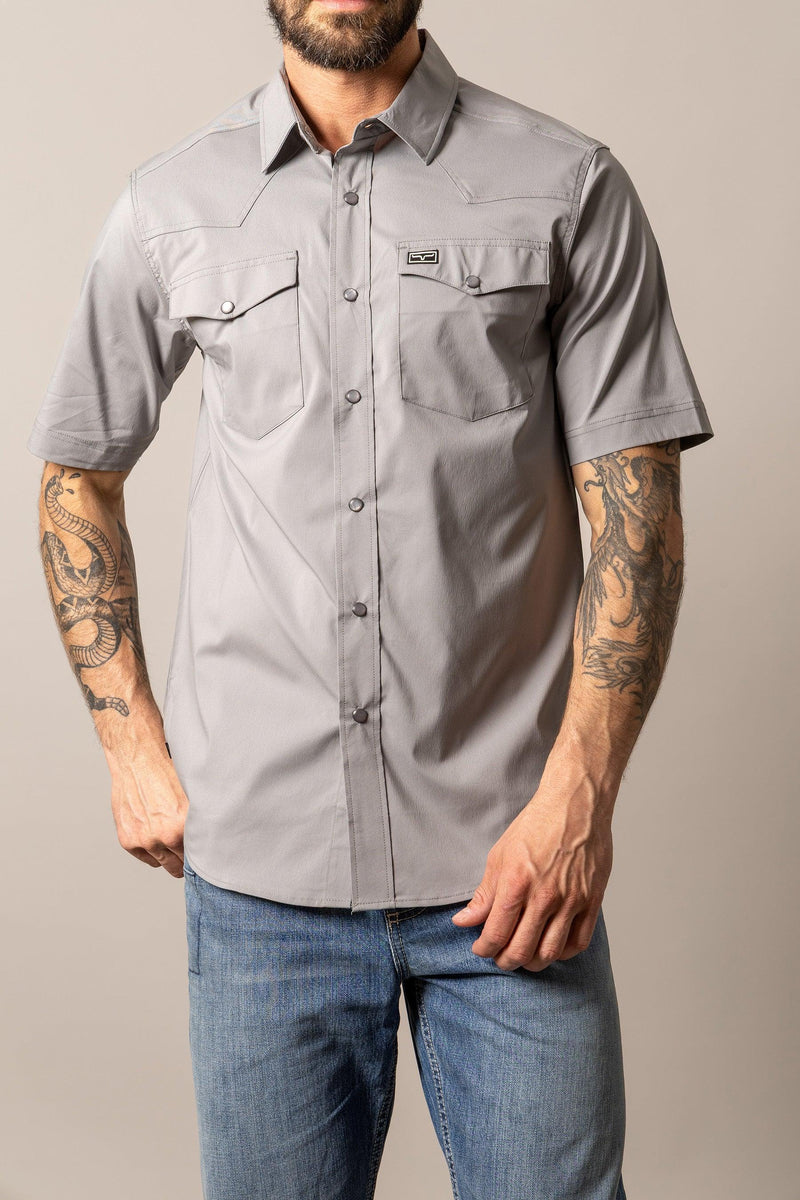 Rio Short Sleeve Dress Shirt in Grey