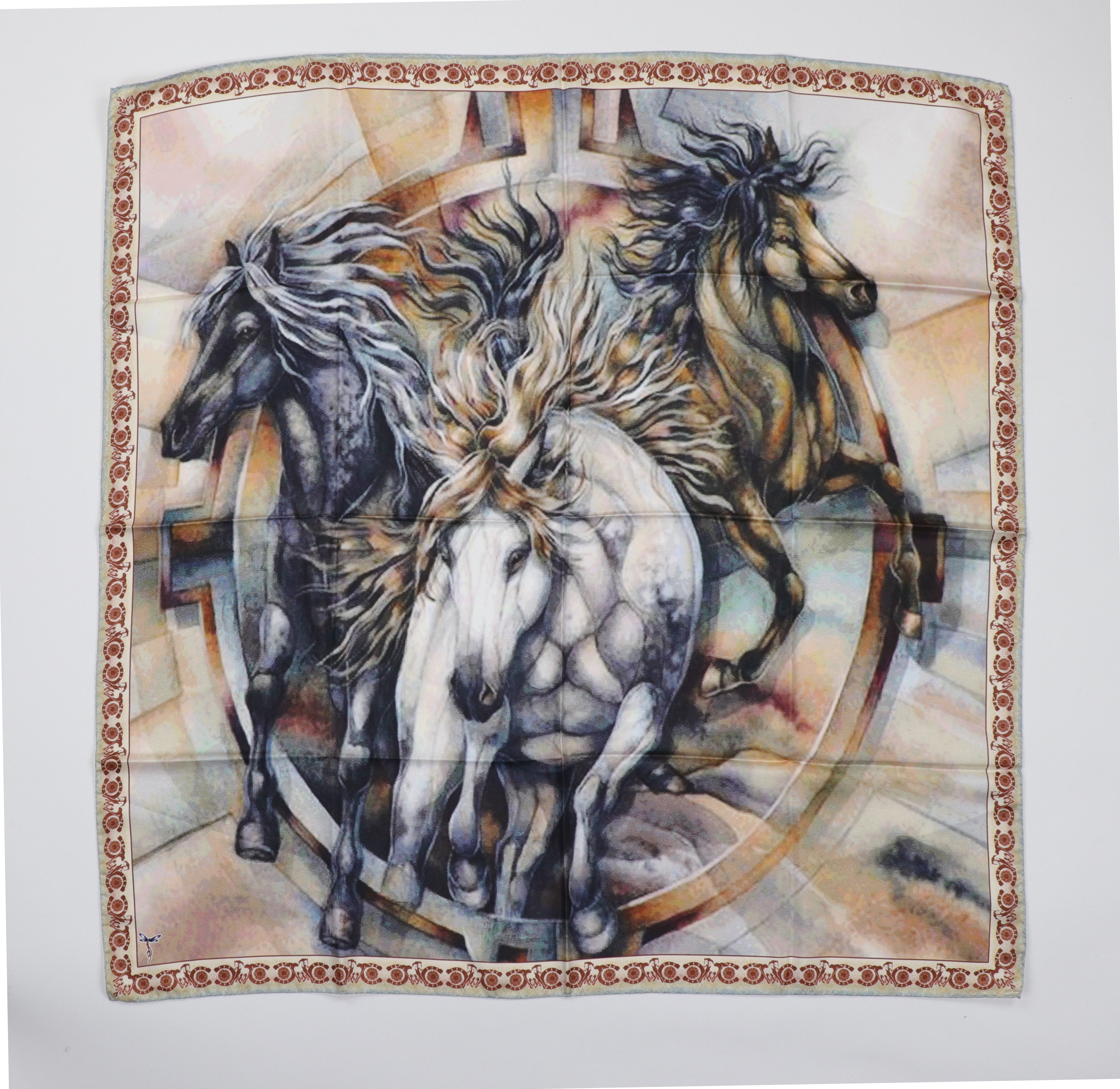Horse Burst Silk Scarf - 38"