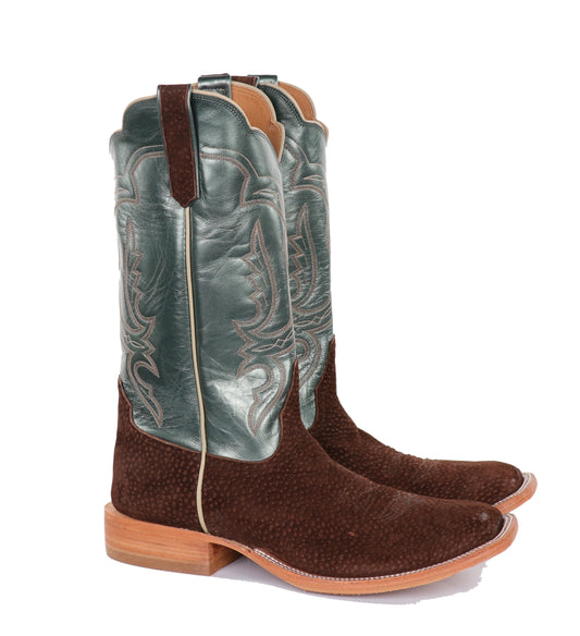 R9029 Cafe Carpincho & Green Luster Boots