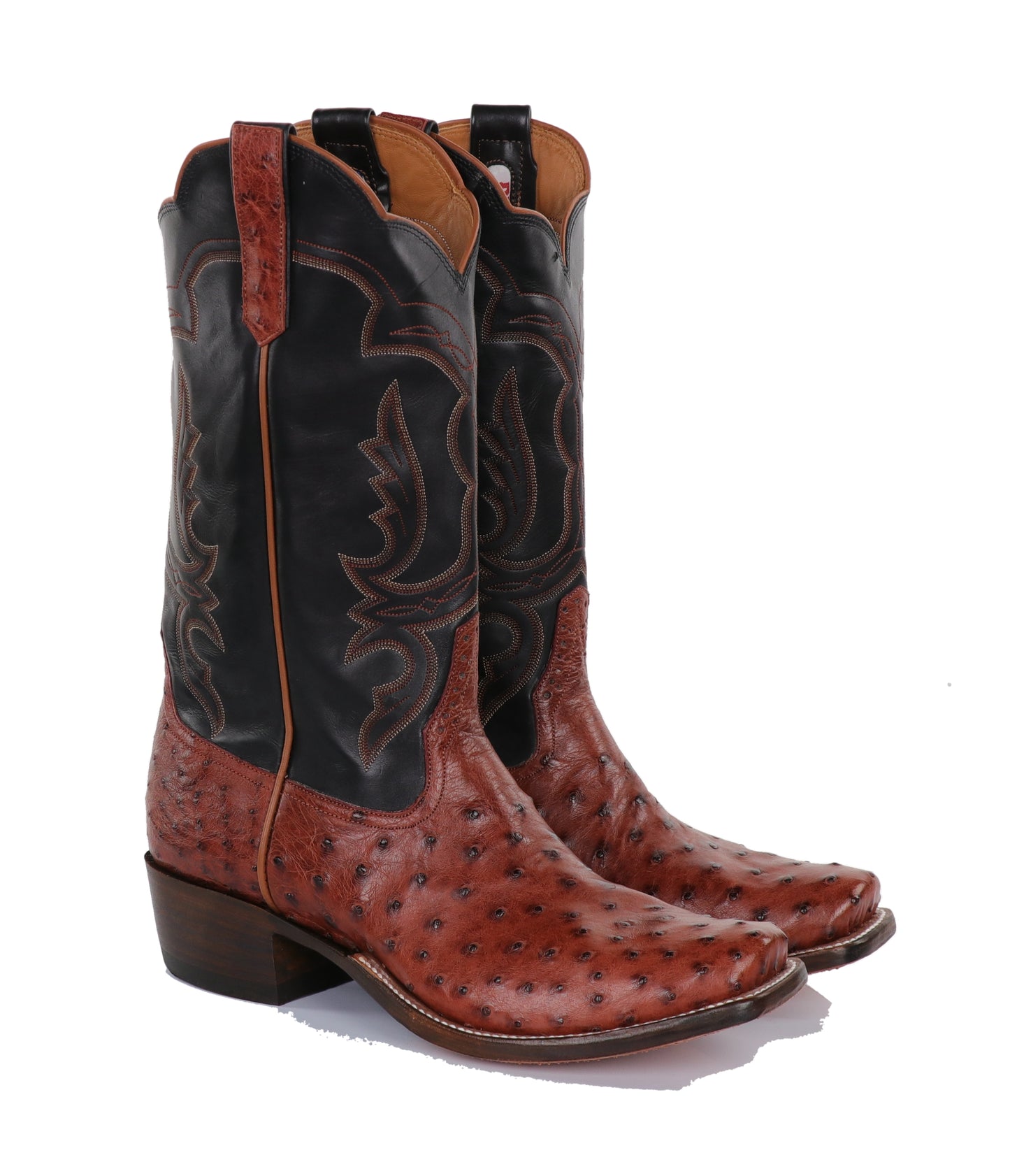 R9022 Almond Americano Full Quill Ostrich Boots