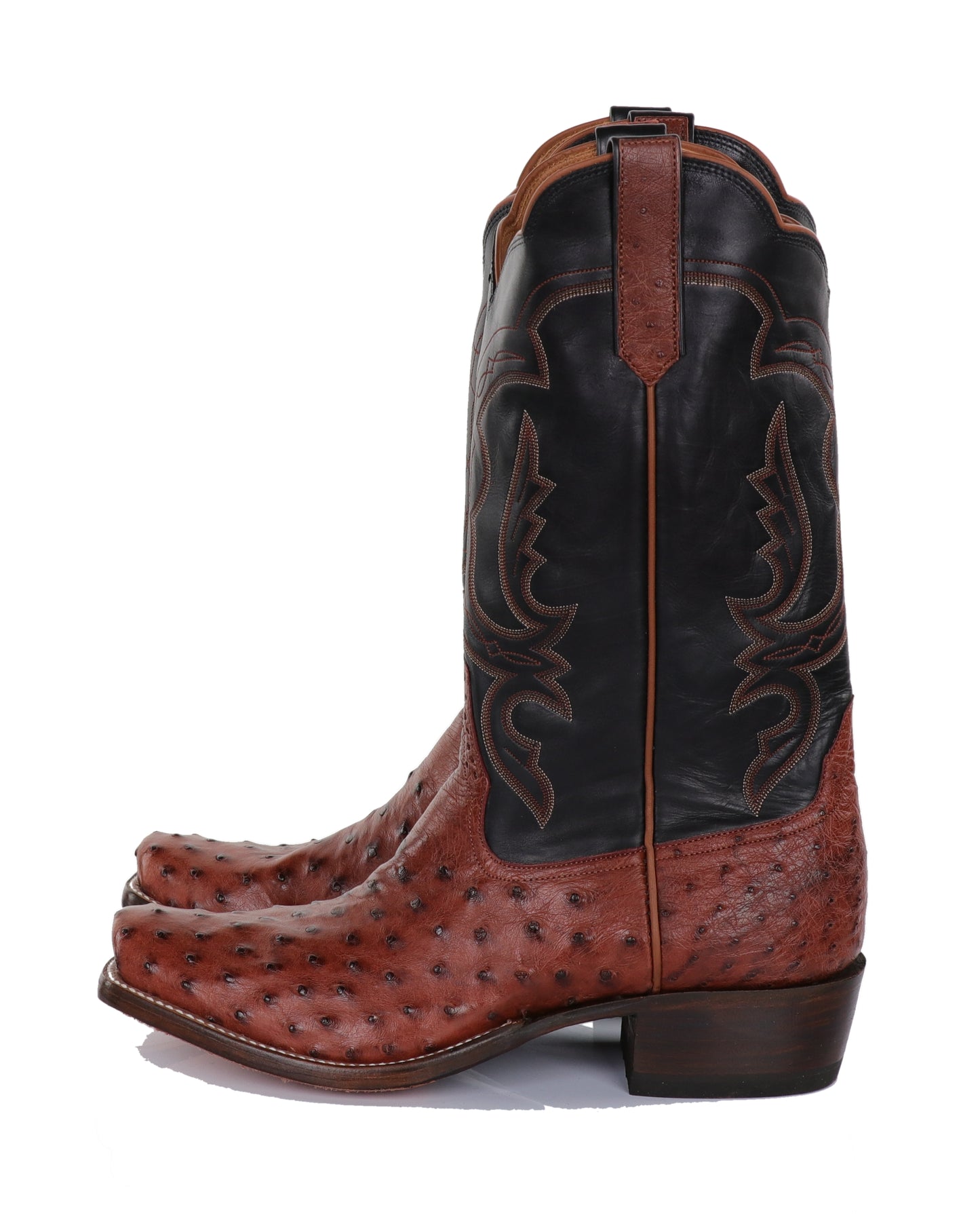 R9022 Almond Americano Full Quill Ostrich Boots