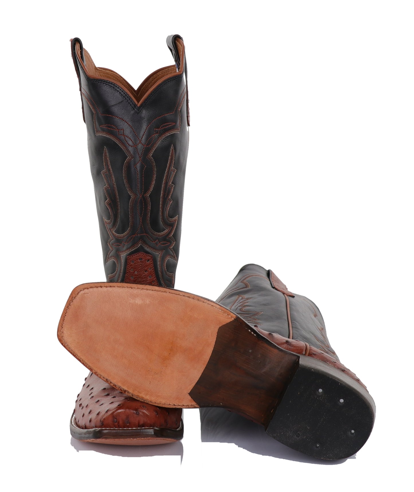 R9022 Almond Americano Full Quill Ostrich Boots