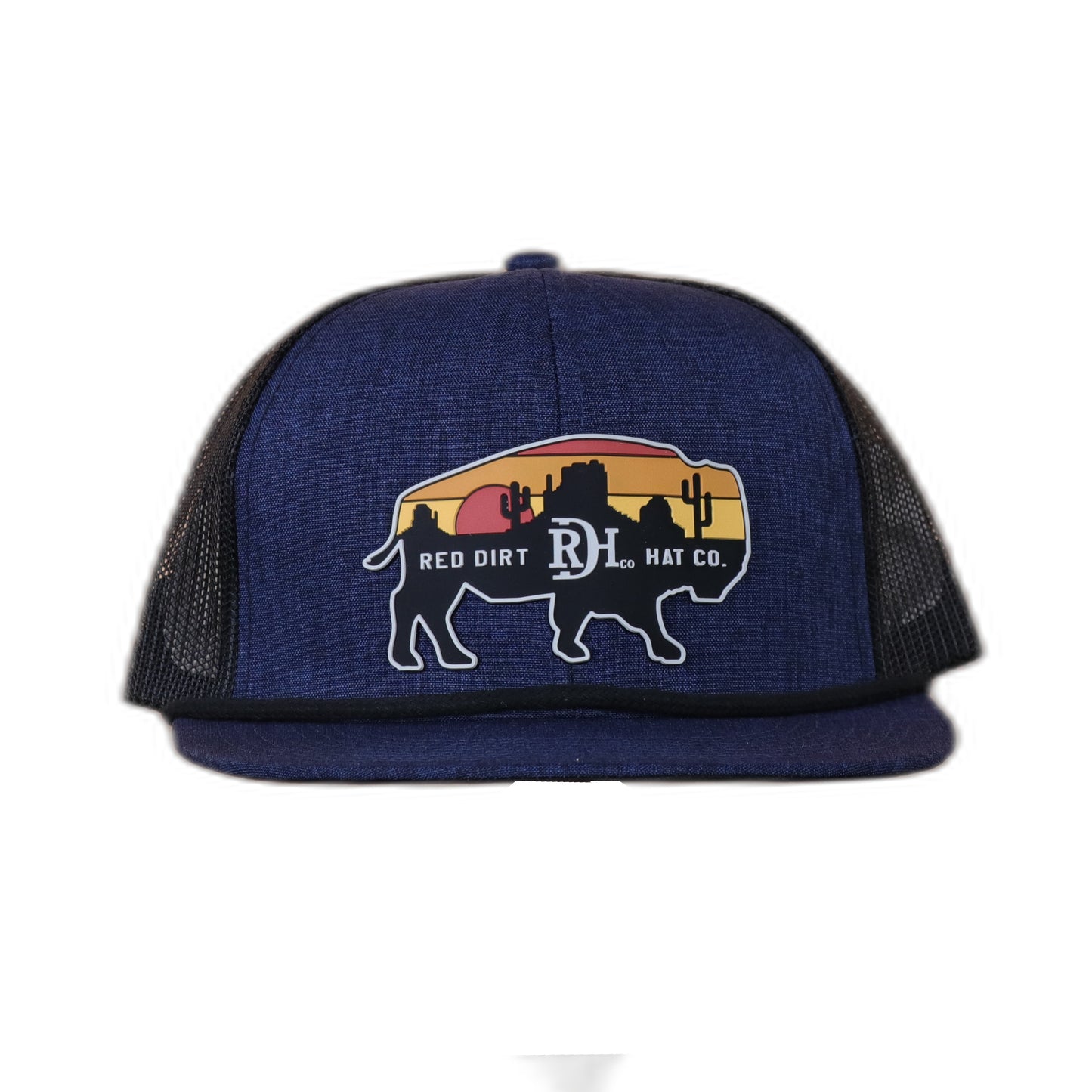 Rubberized Western Buffalo Patch Trucker Hat