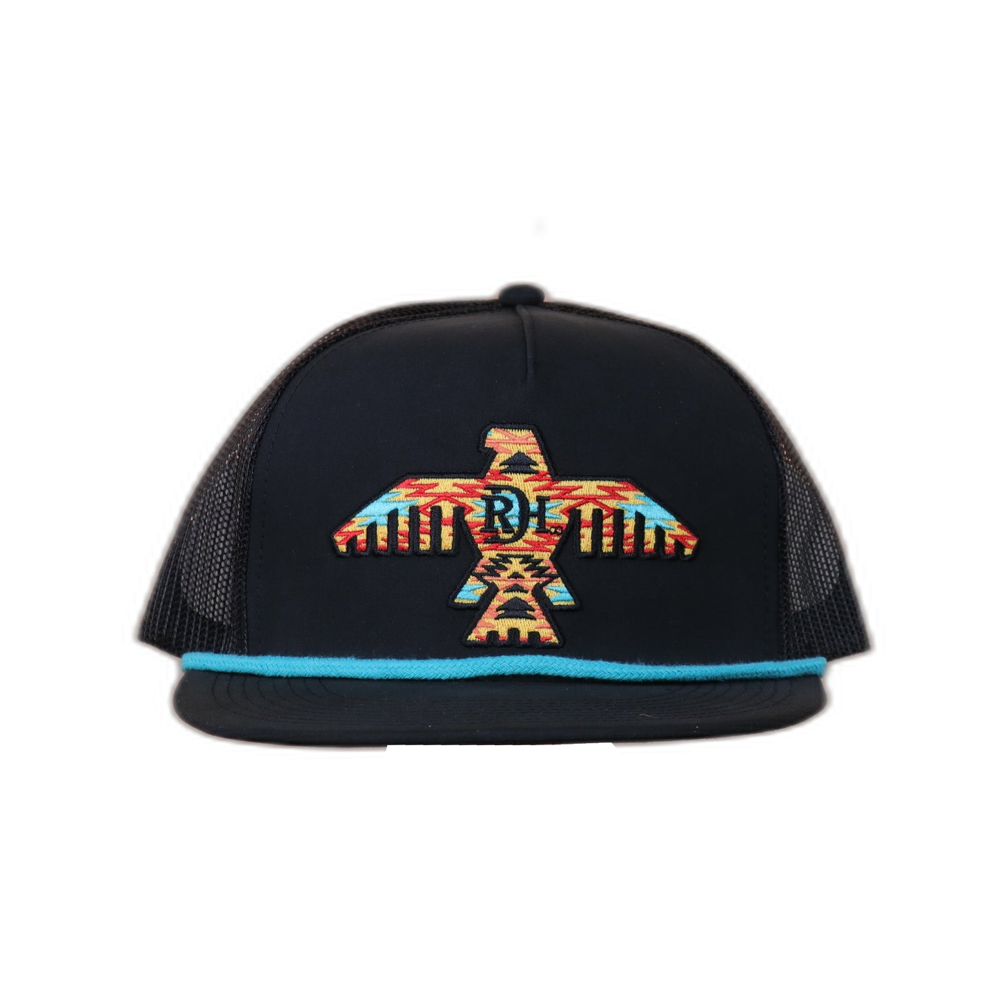 Aztec Thunderbird Rope Hat in Black