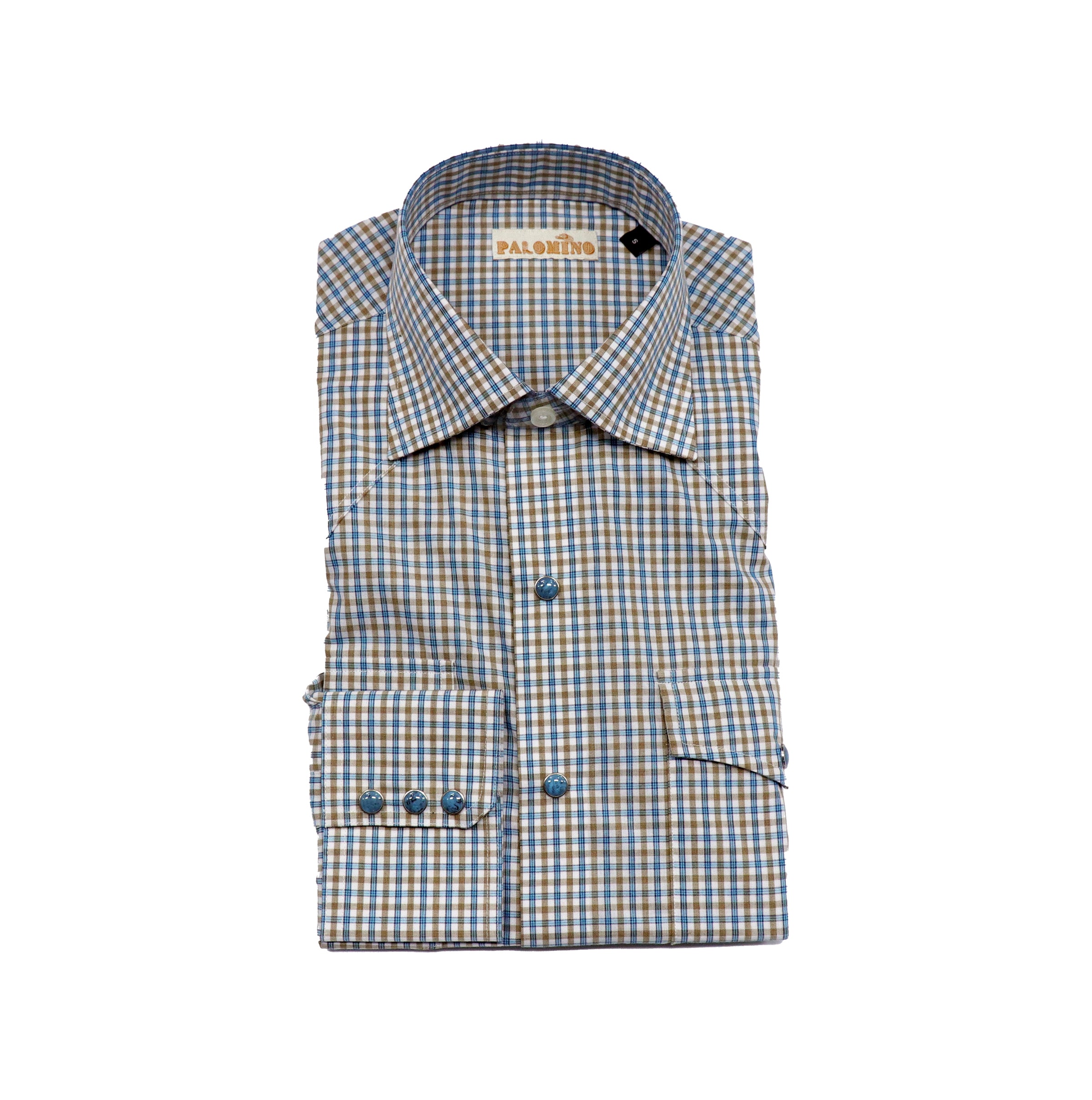 Palomino Pearl Snap Turquoise Check