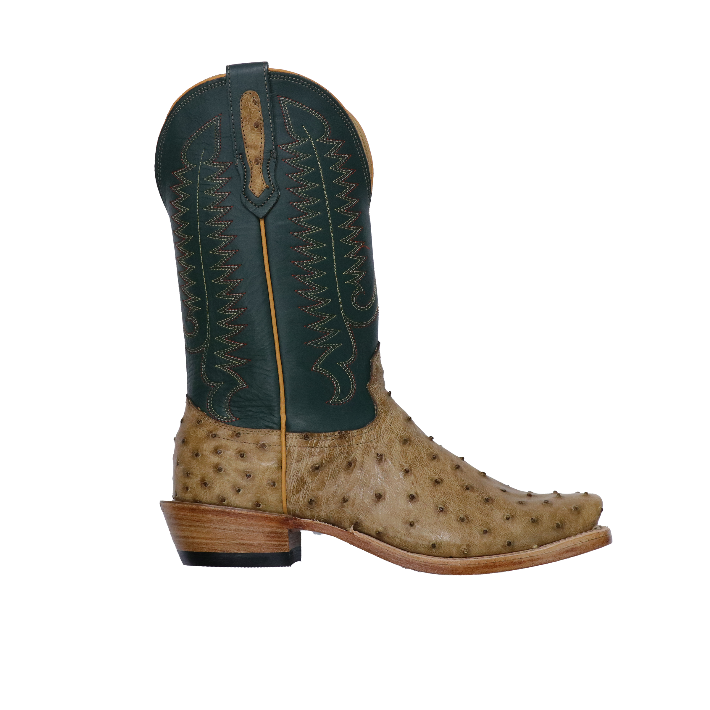 Antique Saddle Ostrich Cutter Toe Boot