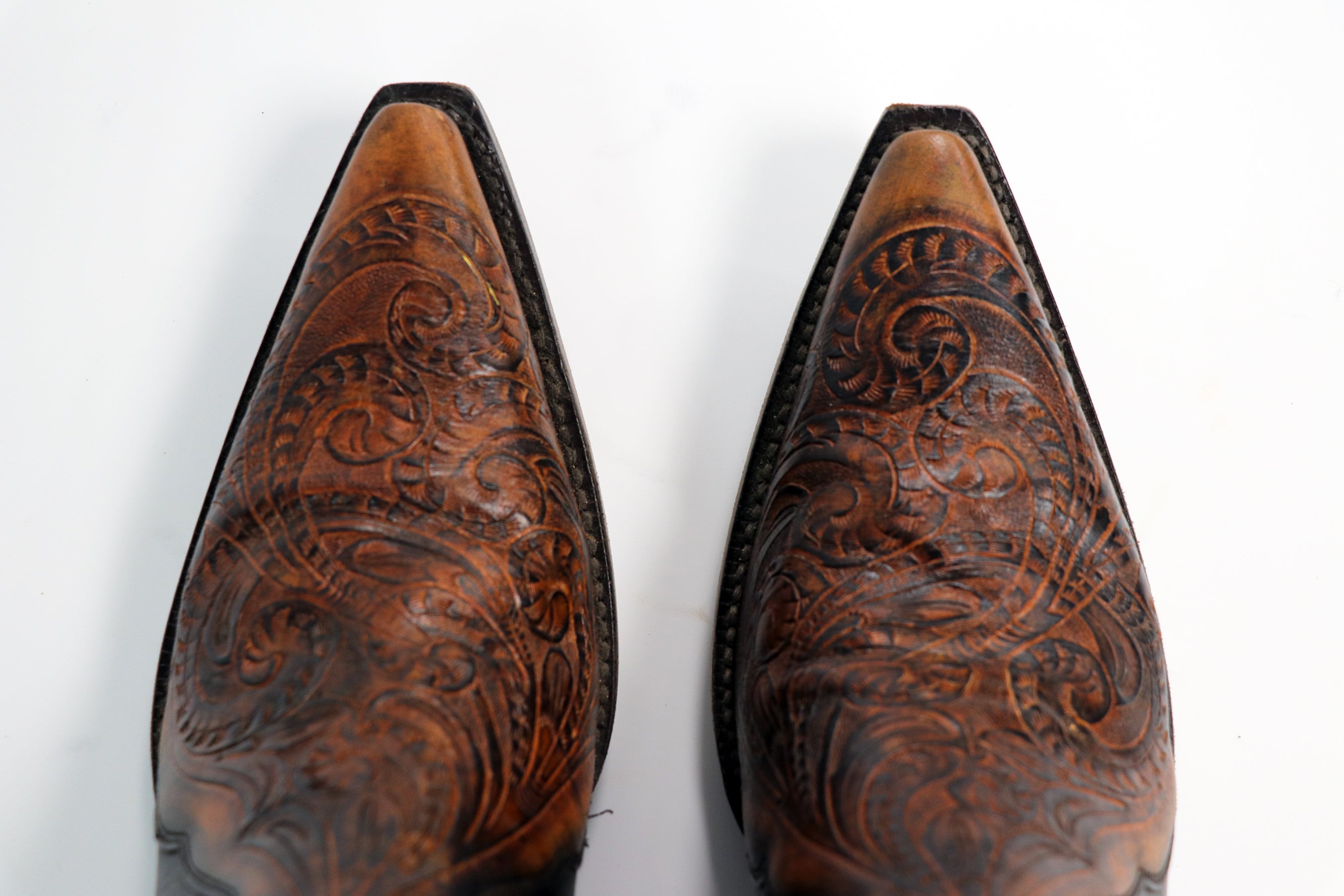 HTP-228 Hand Tooled Vamp Shorty Zipper Boots