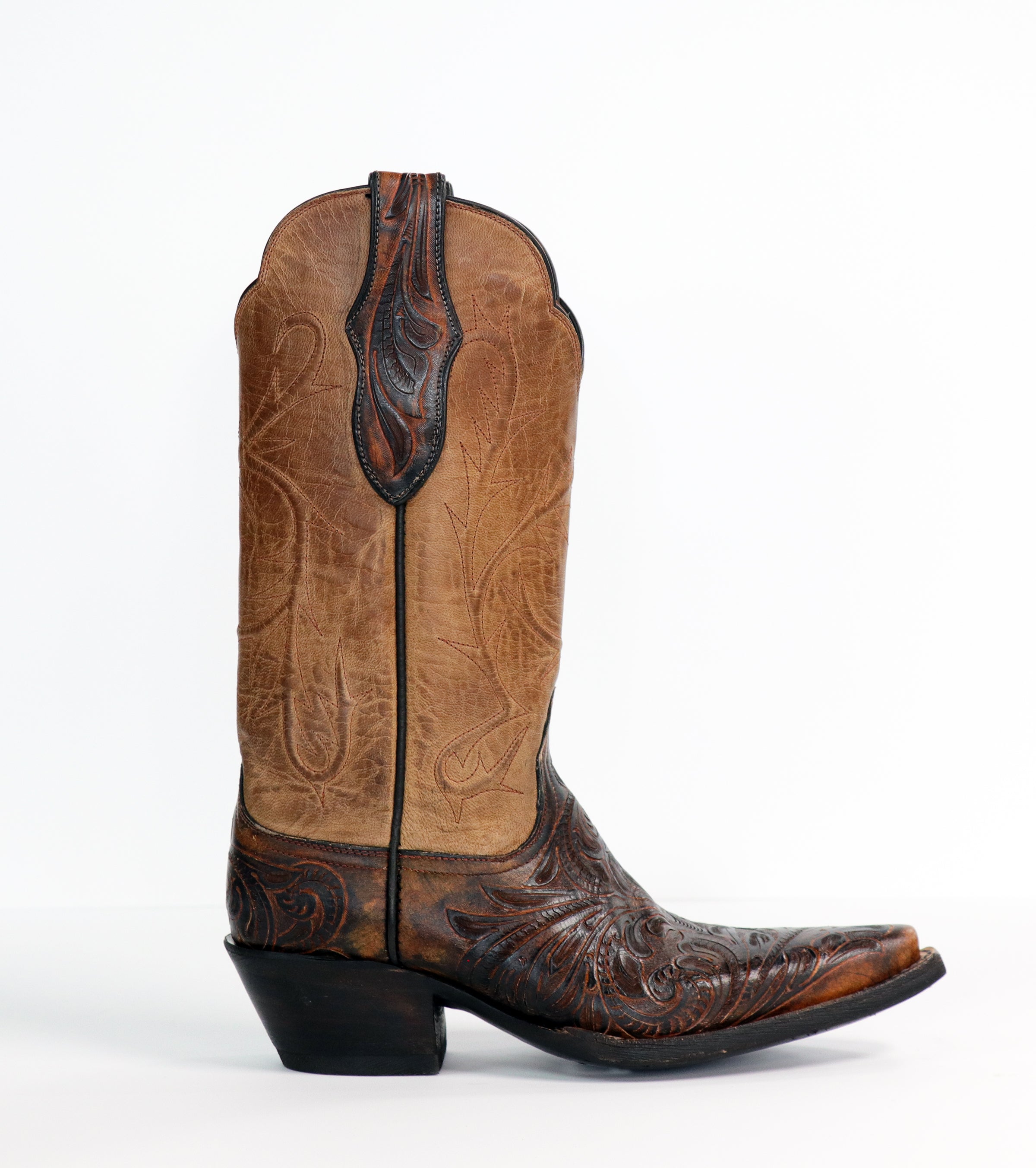 HTP-146 Hand Tooled Vamp Cowgirl Boots