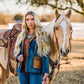 Jane Beaded Denim & Leather Jacket