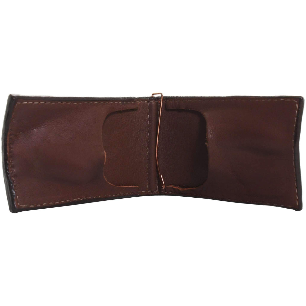 Brown Vintage Floral Tooled Money Clip
