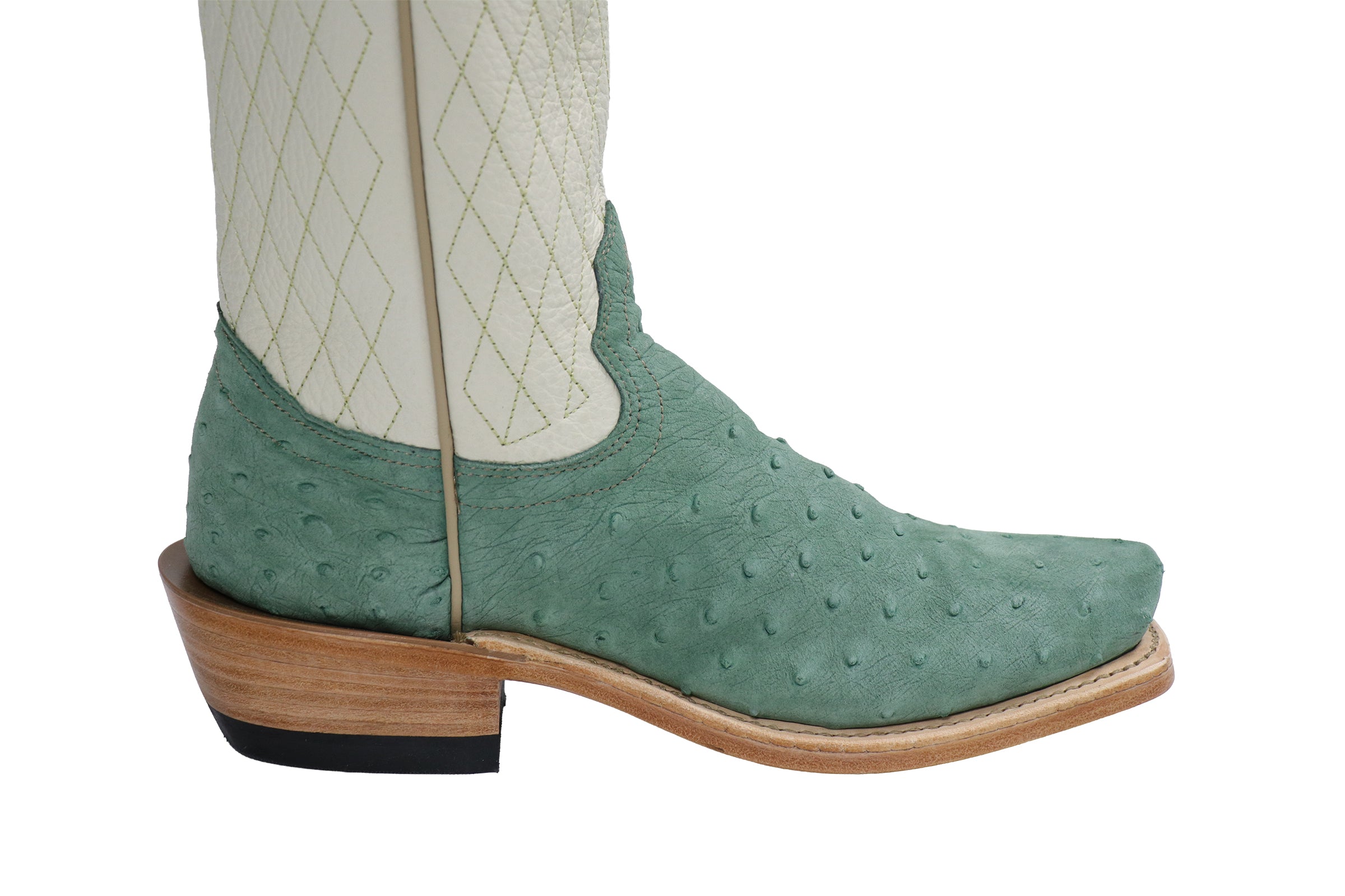 Seaglass Sueded Ostrich Cowboy Boots