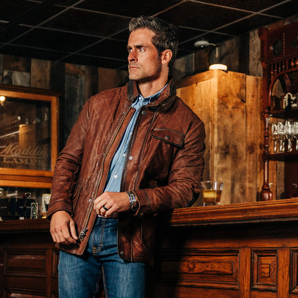 羊革・スエードとワックスを塗った羊革ジャケット Suede and Waxed Sheep Leather Jacket Sedona Waxed Suede Leather Jacket
